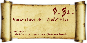 Veszelovszki Zsófia névjegykártya